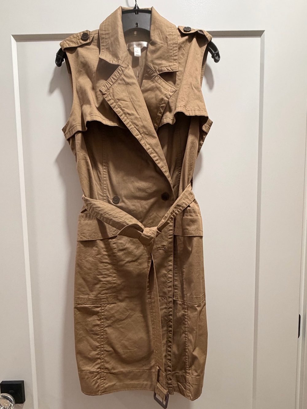 Banana Republic Tan Sleeveless Trench Vest